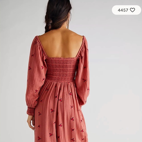 BNWT 💫Dahlia Embroidered Jumpsuit size SMALL by FREE PEOPLE 🌙 - Picture 4 of 5